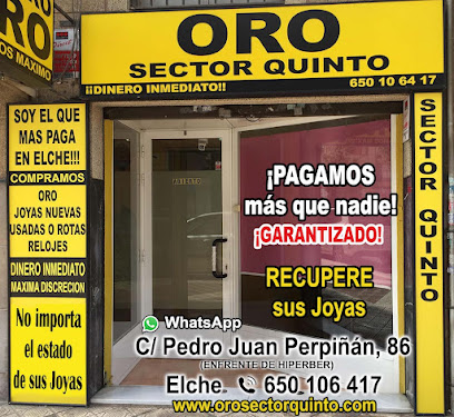 Hasta 112€/gr Compro Oro Elche SECTOR QUINTO
